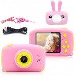 Wholesale Best Gift Kids Children HD 1080P Digital Camera with Video Recorder Camcorder and Games Toys for Children Kid Party Outdoor and Indoor Play (Pink Rabbit)